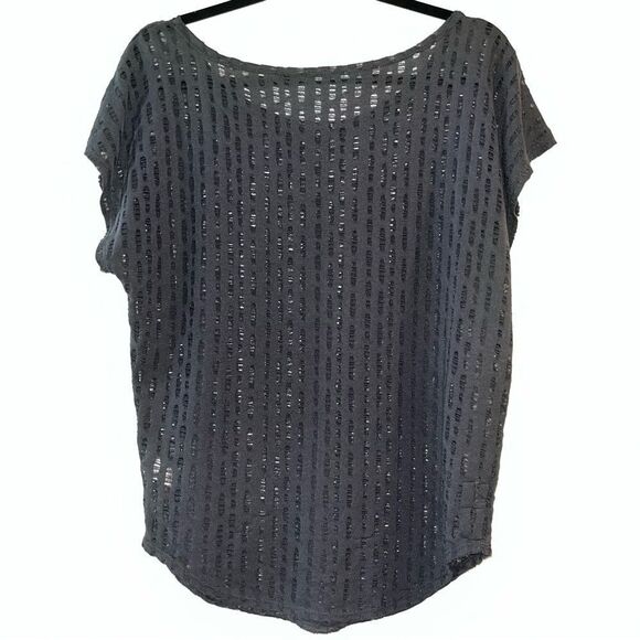 Maurice’s Metallic Detail Distressed Top Medium - Picture 3 of 6